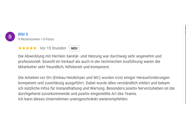 Kundenfeedback Bibi S.
