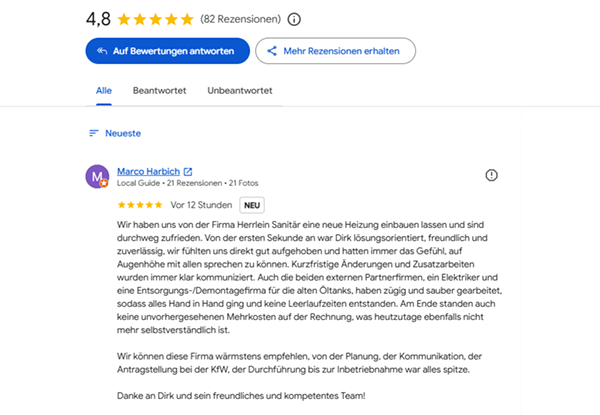 Kundenfeedback Marco Harbich